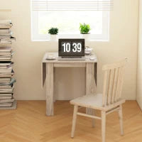 Tavolo a Ribalta per 4 Persone max Impermeabile e Antigraffio, in Truciolato, 140x70x75 cm, color Rovere