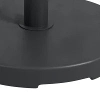 Base per Ombrellone da 15kg Rotonda per Pali da Ø24-38mm, Plastica e Cemento, Ø46.5 cm, Nero