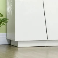 Mobiletto Multiuso in Truciolato Bianco a 5 Livelli con Ripiano Regolabile su 3 Livelli, 150x40x88 cm