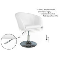 Sedia da ufficio regolabile in altezza, poltrona girevole bianca Balloon - PL08BAPM