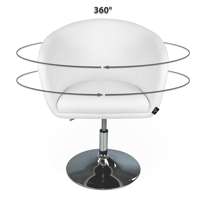 Sedia da ufficio regolabile in altezza, poltrona girevole bianca Balloon - PL08BAPM