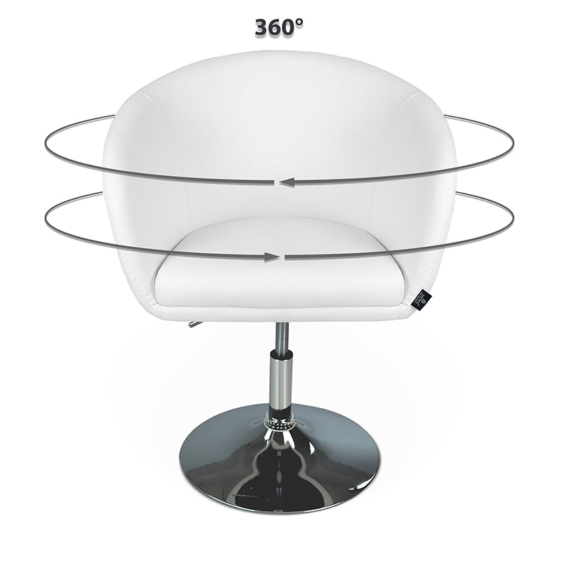 Sedia da ufficio regolabile in altezza, poltrona girevole bianca Balloon - PL08BAPM