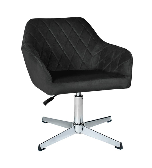 Poltrona ufficio regolabile in altezza in velluto nero mod. Louise PL10LOPM