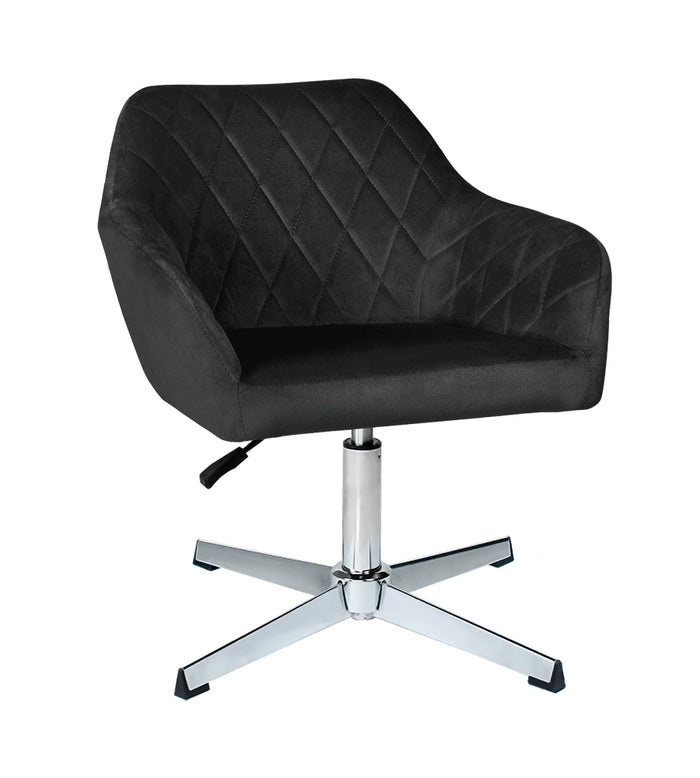 Poltrona ufficio regolabile in altezza in velluto nero mod. Louise PL10LOPM