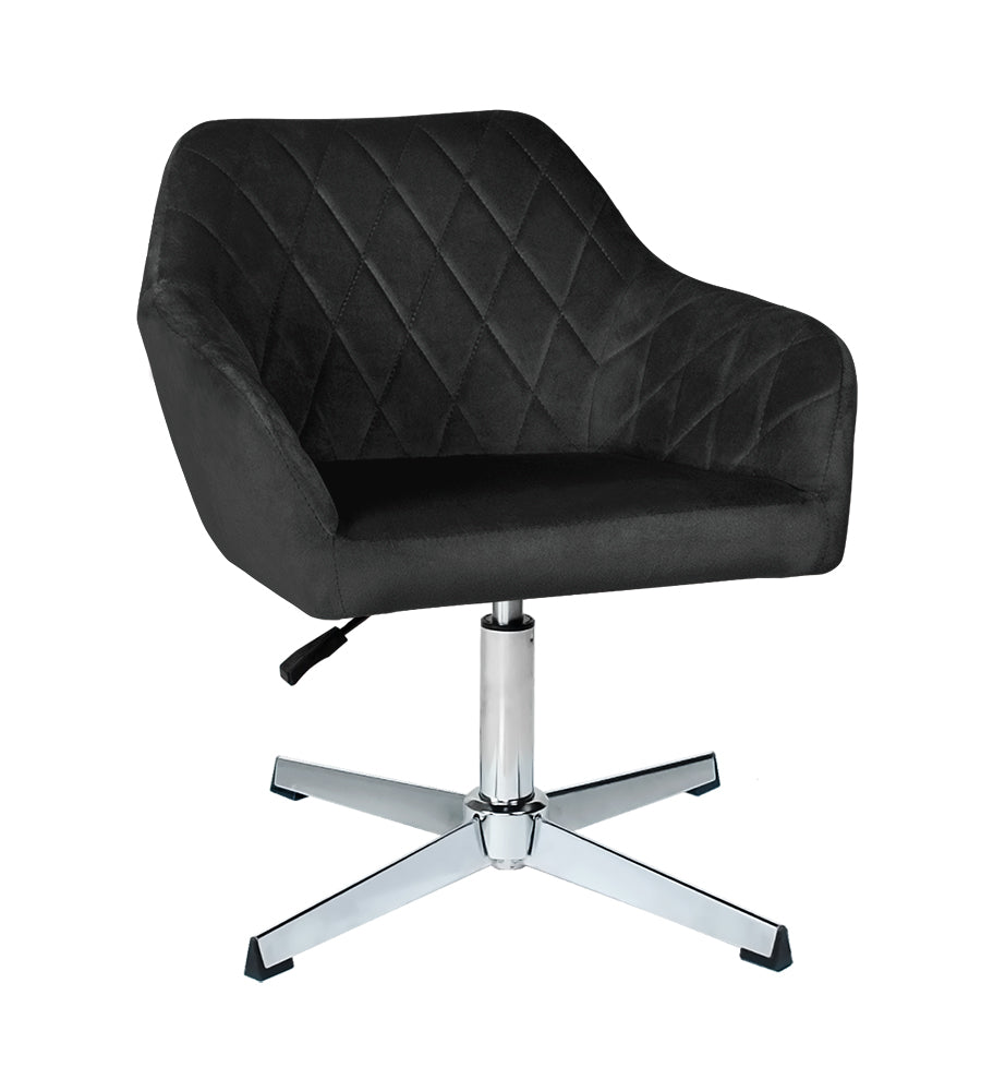 Poltrona ufficio regolabile in altezza in velluto nero mod. Louise PL10LOPM