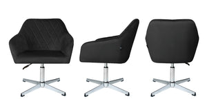 Poltrona ufficio regolabile in altezza in velluto nero mod. Louise PL10LOPM