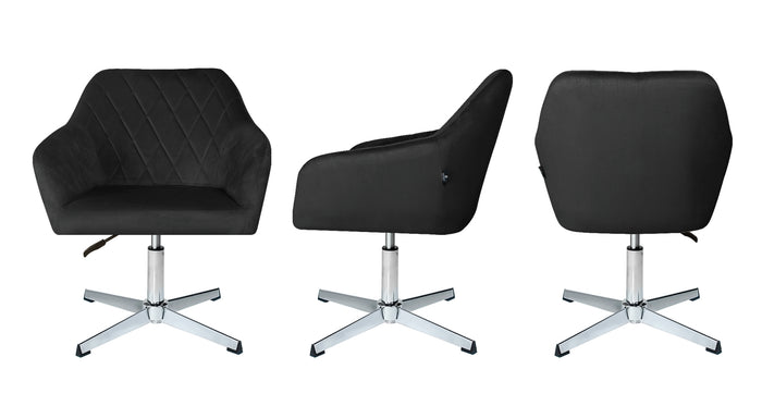 Poltrona ufficio regolabile in altezza in velluto nero mod. Louise PL10LOPM