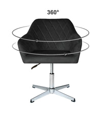 Poltrona ufficio regolabile in altezza in velluto nero mod. Louise PL10LOPM