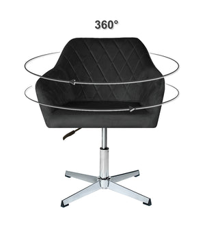 Poltrona ufficio regolabile in altezza in velluto nero mod. Louise PL10LOPM