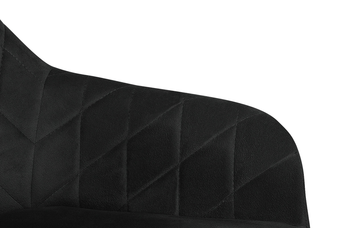 Poltrona ufficio regolabile in altezza in velluto nero mod. Louise PL10LOPM