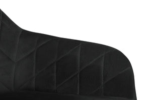 Poltrona ufficio regolabile in altezza in velluto nero mod. Louise PL10LOPM