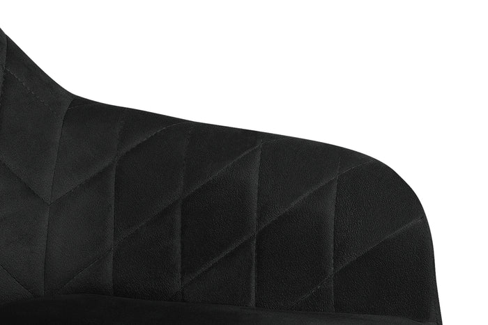 Poltrona ufficio regolabile in altezza in velluto nero mod. Louise PL10LOPM