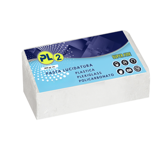Pasta Abrasiva per Lucidare Plexiglass Super Fine PL2 300 gr Lucidatura Plastica trasparente Policarbonato Resina Lexan metacrilato lucidante Resina