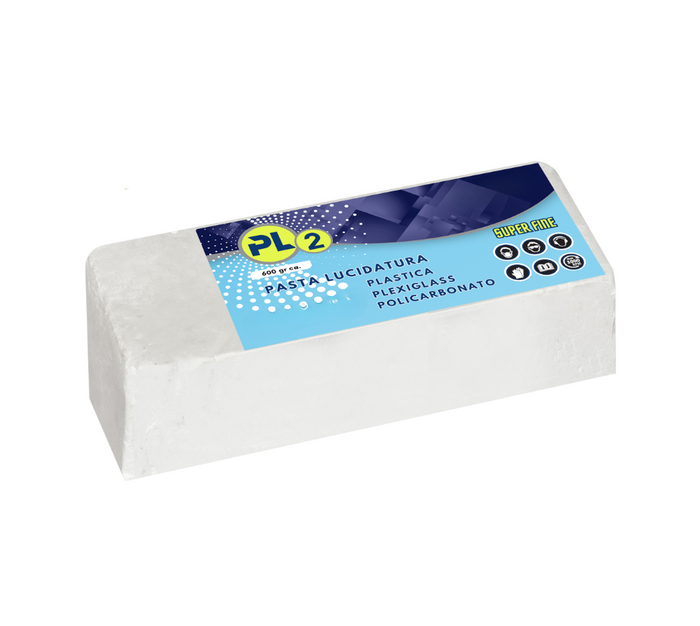 Pasta Abrasiva per Lucidare Plexiglass Super Fine PL2 600 gr Lucidatura Plastica trasparente Policarbonato Resina Lexan metacrilato lucidante Resina