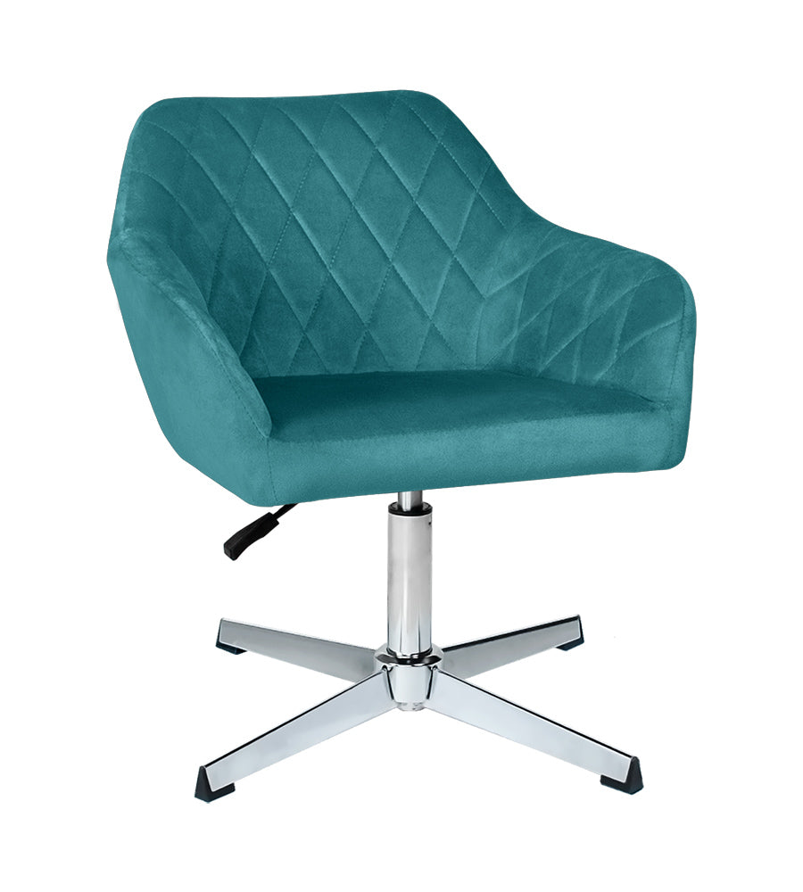 Poltrona ufficio regolabile in altezza in velluto verde petrolio mod. Louise PL26LOPM