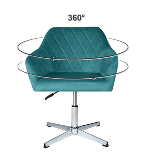 Poltrona ufficio regolabile in altezza in velluto verde petrolio mod. Louise PL26LOPM