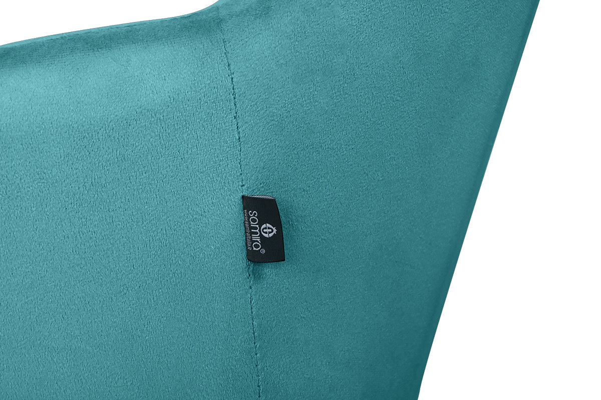 Poltrona ufficio regolabile in altezza in velluto verde petrolio mod. Louise PL26LOPM