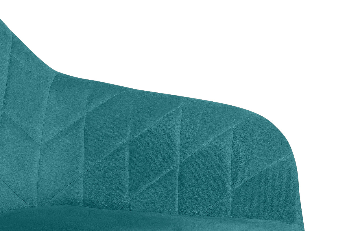 Poltrona ufficio regolabile in altezza in velluto verde petrolio mod. Louise PL26LOPM