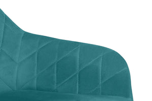 Poltrona ufficio regolabile in altezza in velluto verde petrolio mod. Louise PL26LOPM