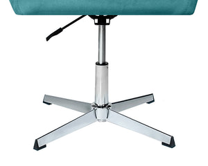 Poltrona ufficio regolabile in altezza in velluto verde petrolio mod. Louise PL26LOPM