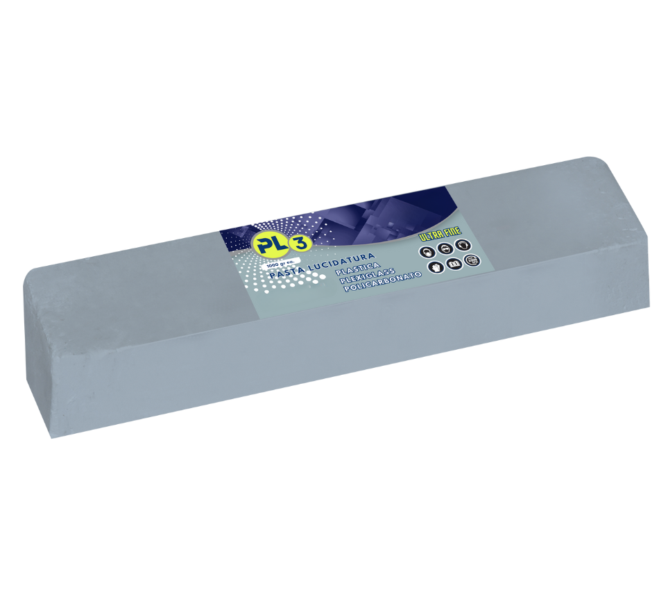 Pasta Abrasiva per Lucidare Plexiglass Ultra Fine PL3 1 KG Lucidatura Plastica trasparente Policarbonato Resina Lexan metacrilato lucidante Resina