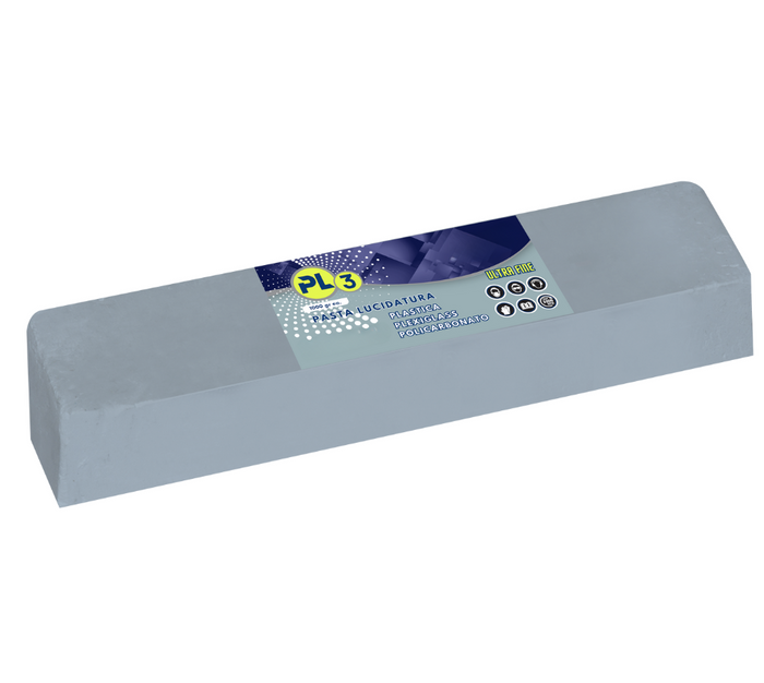 Pasta Abrasiva per Lucidare Plexiglass Ultra Fine PL3 1 KG Lucidatura Plastica trasparente Policarbonato Resina Lexan metacrilato lucidante Resina