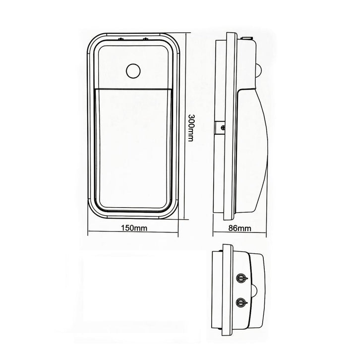 PLAFONIERA APPLIQUE LED 20W CON SENSORE DI MOVIMENTO IP65 ESTERNO