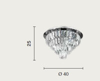 PLAFONIERA CASTLE 9 LUCI ATTACCO G9 PICCOLA SILVER D.40CM