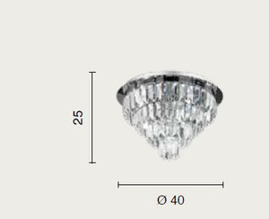 PLAFONIERA CASTLE 9 LUCI ATTACCO G9 PICCOLA SILVER D.40CM