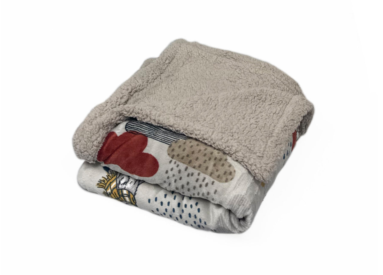 Plaid Morbido Stampato Coperta Calda Inverno Sherpa Disegno Cani Smemorati - 130x160 - Cani