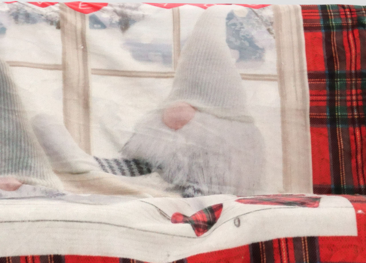 Plaid Coperta Divano Stampa Digitale Retro Agnellato Pelliccia Vari Disegni - 130x160 - Gnomi