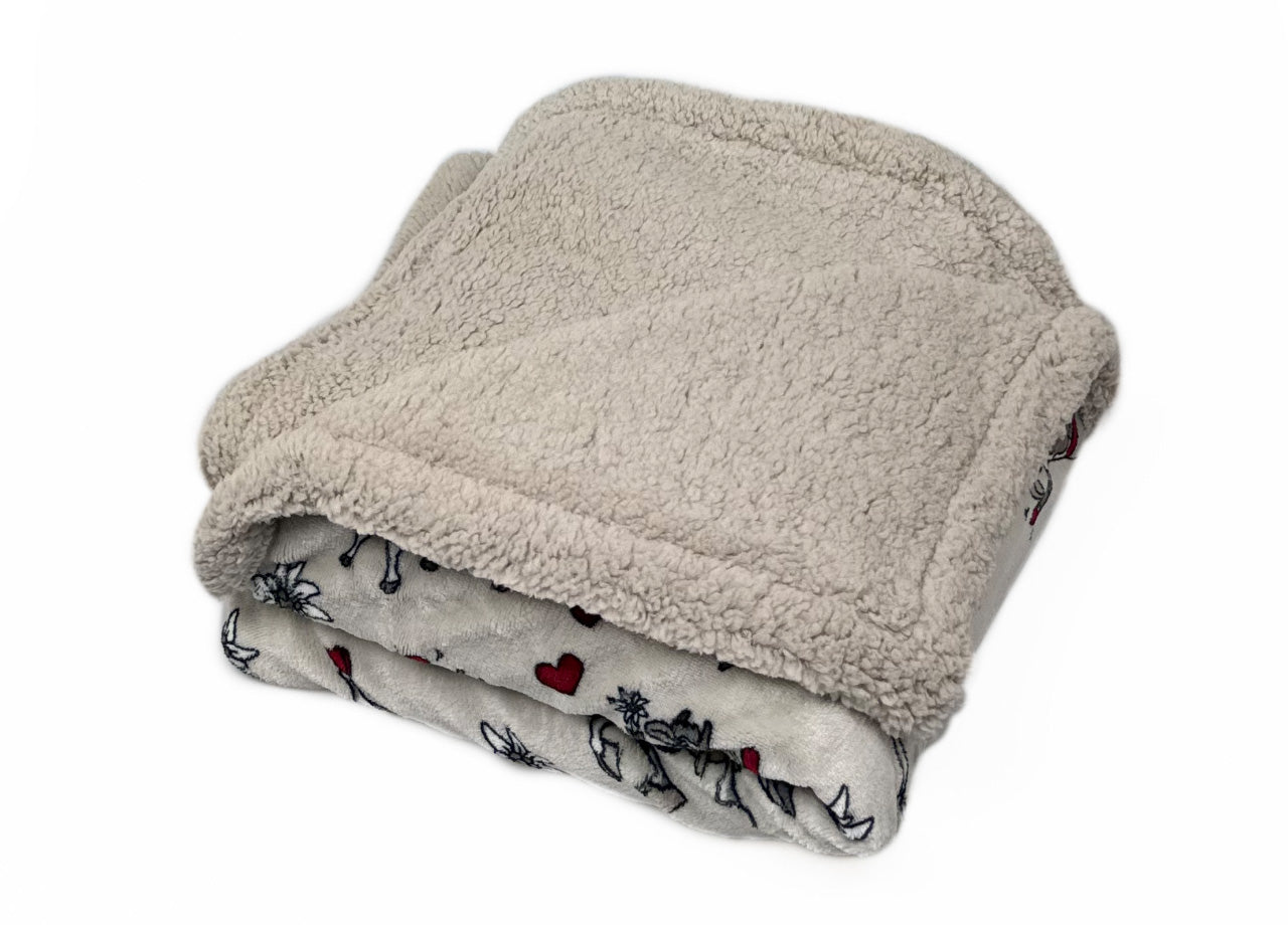 Plaid Morbido Stampato Coperta Calda Inverno Divano Sherpa Disegno Mucchine - Singolo - Mucchine