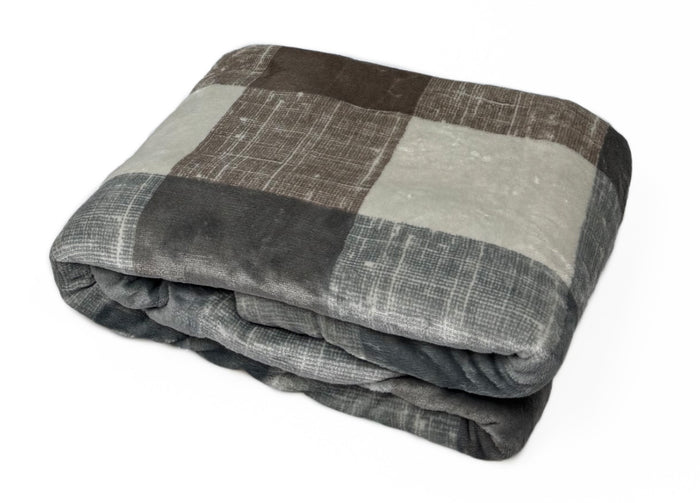 Plaid Morbido Stampato Coperta Calda Inverno Divano Sherpa Disegno Square - Matrimoniale - Square