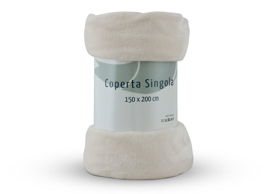 Morbido Plaid Coperta Pile Per Divano Singolo Matrimoniale Tinta Unita Panna - 1 Piazza - Panna