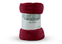 Morbido Plaid Coperta Pile Per Divano Singolo Matrimoniale Tinta Unita Bordeaux - 1 Piazza - Bordeaux
