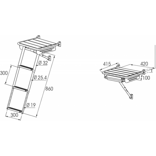 PLANCETTA CM.42X42 C/SCALETTA