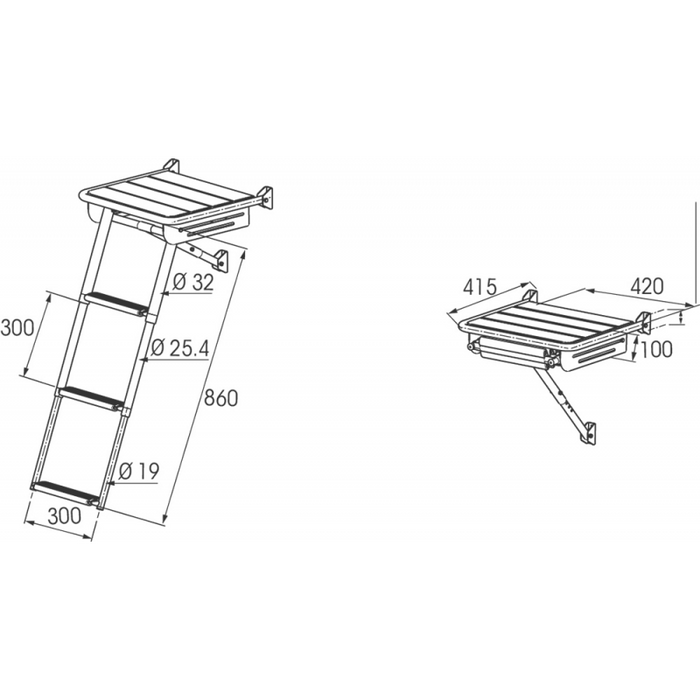 PLANCETTA CM.42X42 C/SCALETTA