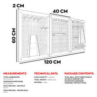 Planner - Pannello forato per appendere attrezzi, scaffale da parete da officina