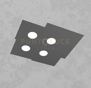 PLATE PLAFONIERA 4 LUCI QUADRA GRIGIO ANTRACITE 1129-PL4-GA