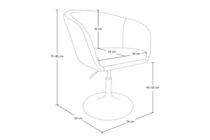 Sedia da ufficio regolabile in altezza, poltrona girevole nera Balloon PL10BAPM