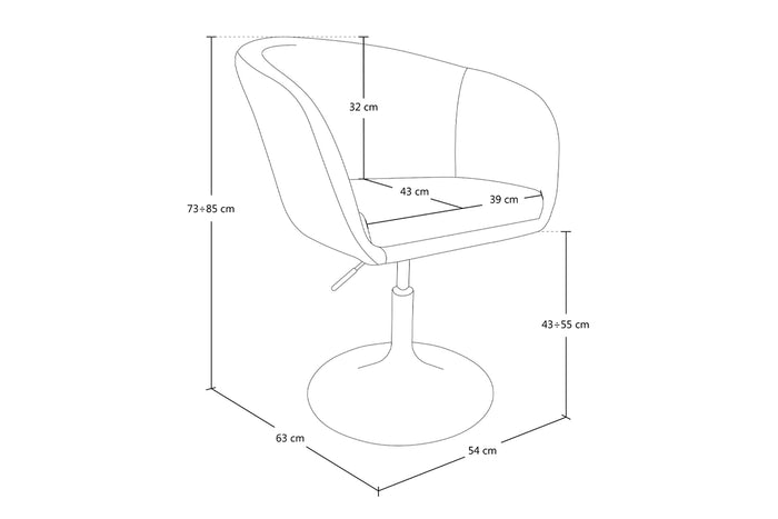 Sedia da ufficio regolabile in altezza, poltrona girevole nera Balloon PL10BAPM