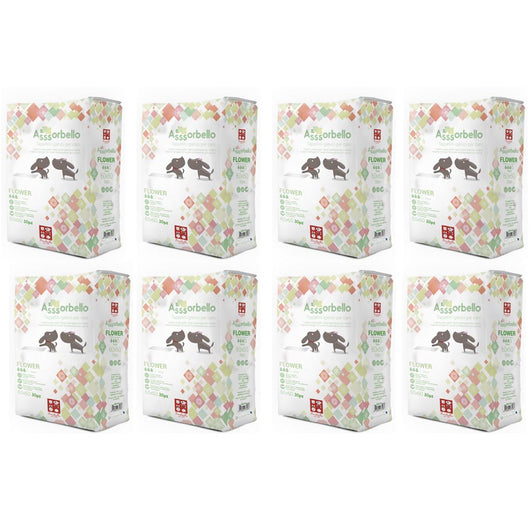 Multipack 8 confezioni assorbello tappetini igienici flower per cani 60x60