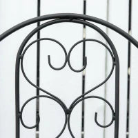 Portapiante Verticale Pieghevole con 5 Vasi da Esterno in Metallo, 82x12.5x150cm, Nero