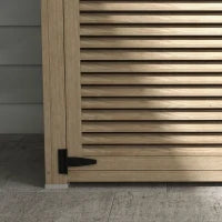 Armadio da Esterno Portaoggetti a 2 Ripiani con Picchetti, in Legno di Abete, 127x65x159.5/168 cm