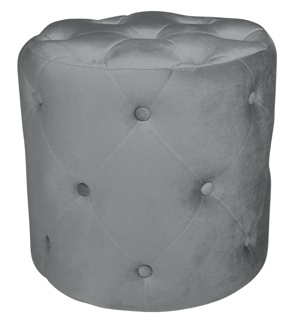 Pouf in velluto capitonné, poggiapiedi mod. Honey - Colore: grigio PO01HO