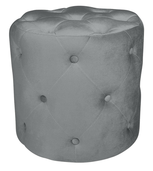 Pouf in velluto capitonné, poggiapiedi mod. Honey - Colore: grigio PO01HO