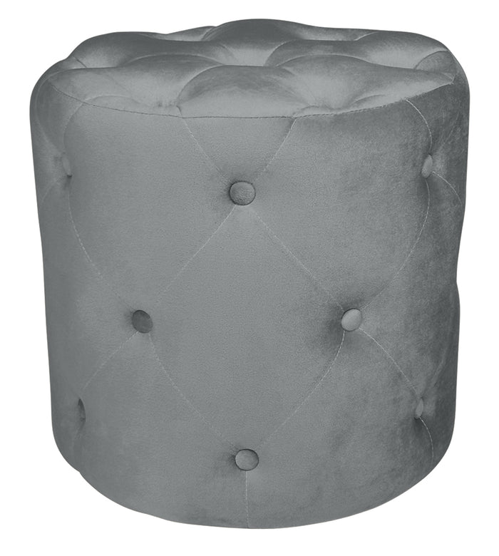 Pouf in velluto capitonné, poggiapiedi mod. Honey - Colore: grigio PO01HO