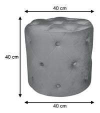 Pouf in velluto capitonné, poggiapiedi mod. Honey - Colore: grigio PO01HO
