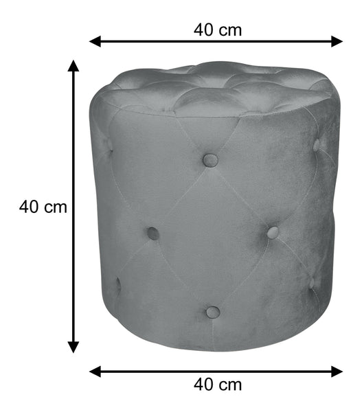 Pouf in velluto capitonné, poggiapiedi mod. Honey - Colore: grigio PO01HO