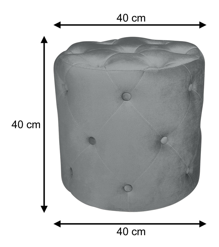 Pouf in velluto capitonné, poggiapiedi mod. Honey - Colore: grigio PO01HO